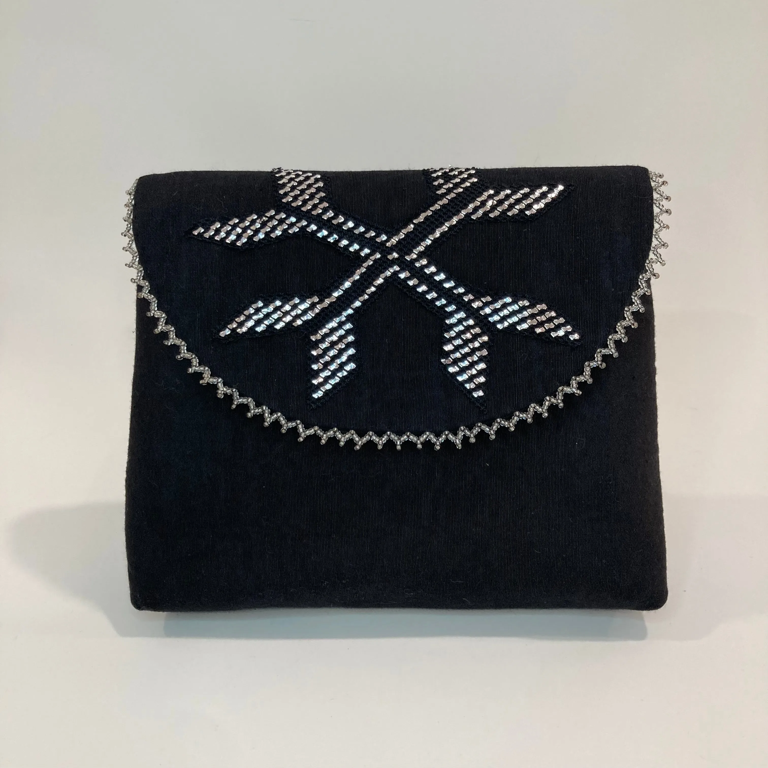 Samra Handcrafted Moiré & Tally Clutch