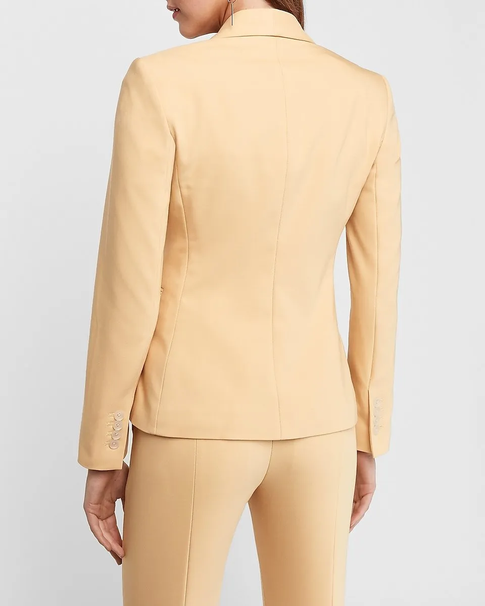 Shawl Collar One-Button Blazer in Dandelion Yellow