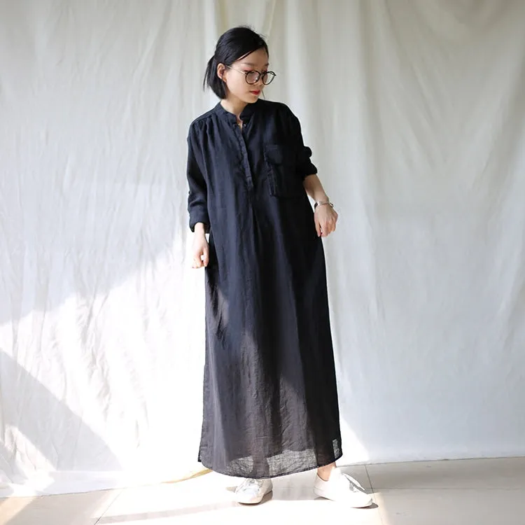 Shirt Button Maxi Women Dresses PZ97215