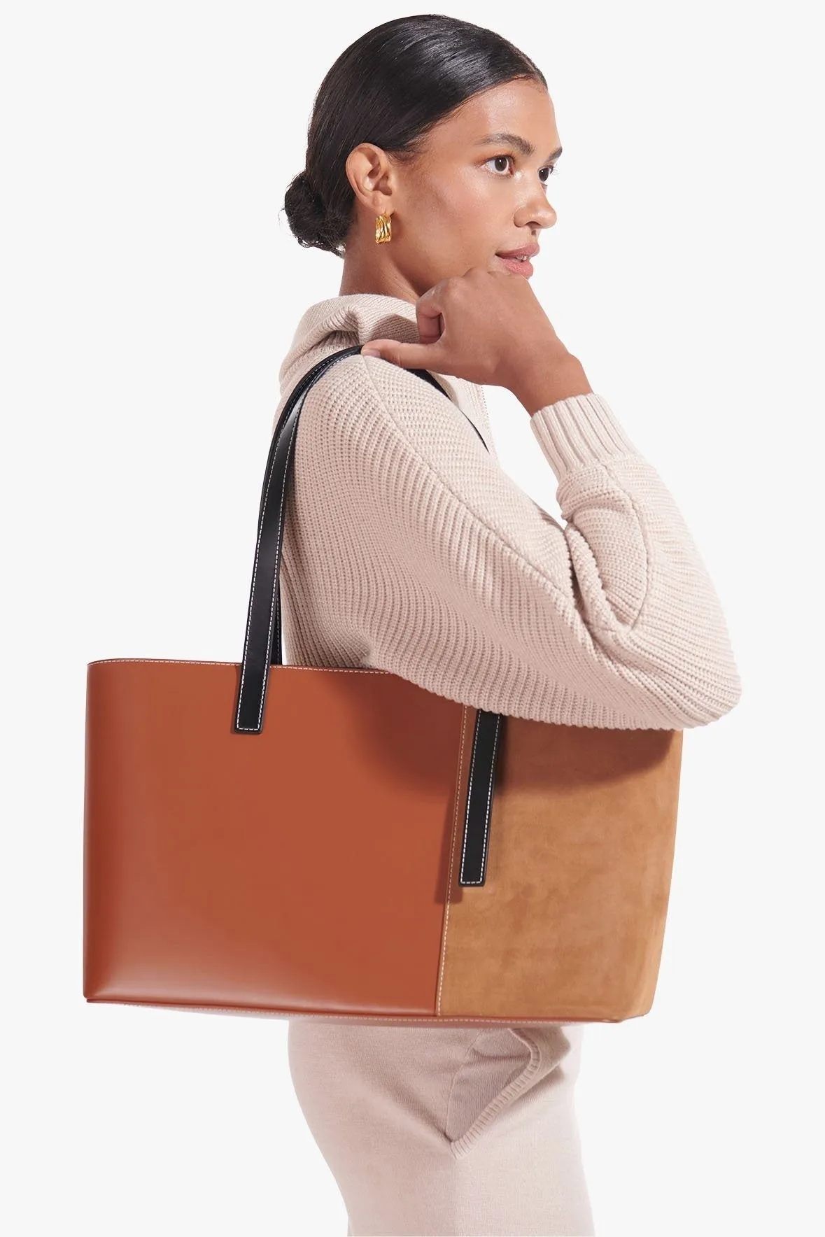 SHOKO TOTE BAG | TAN BLACK