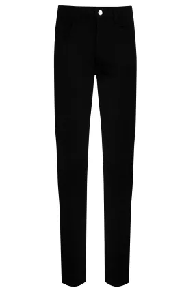 Slim Fit Low Waist Cotton Black Casual Pants