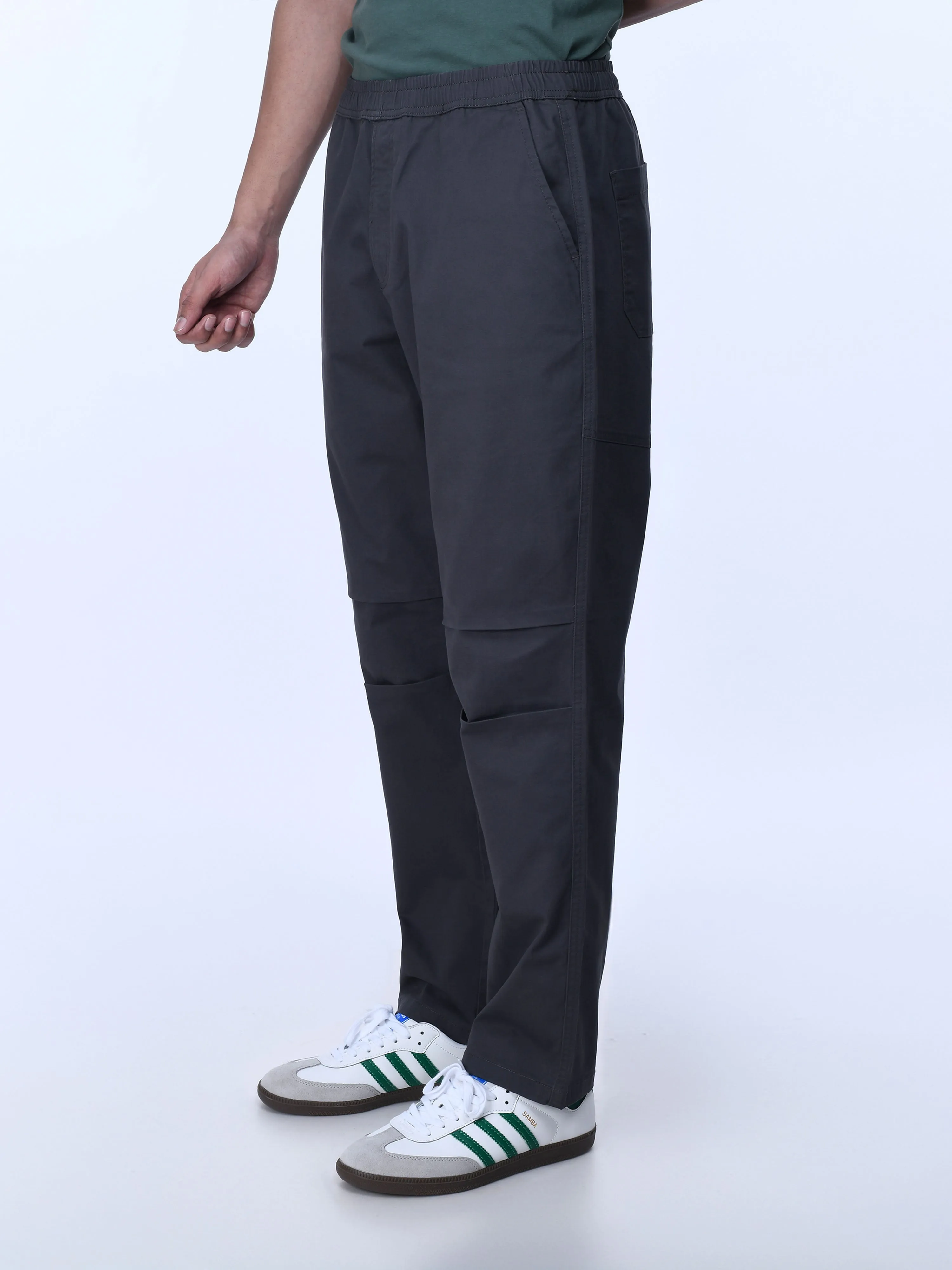 Soft Cotton Relaxed Dark Grey Flexiwaist Pants