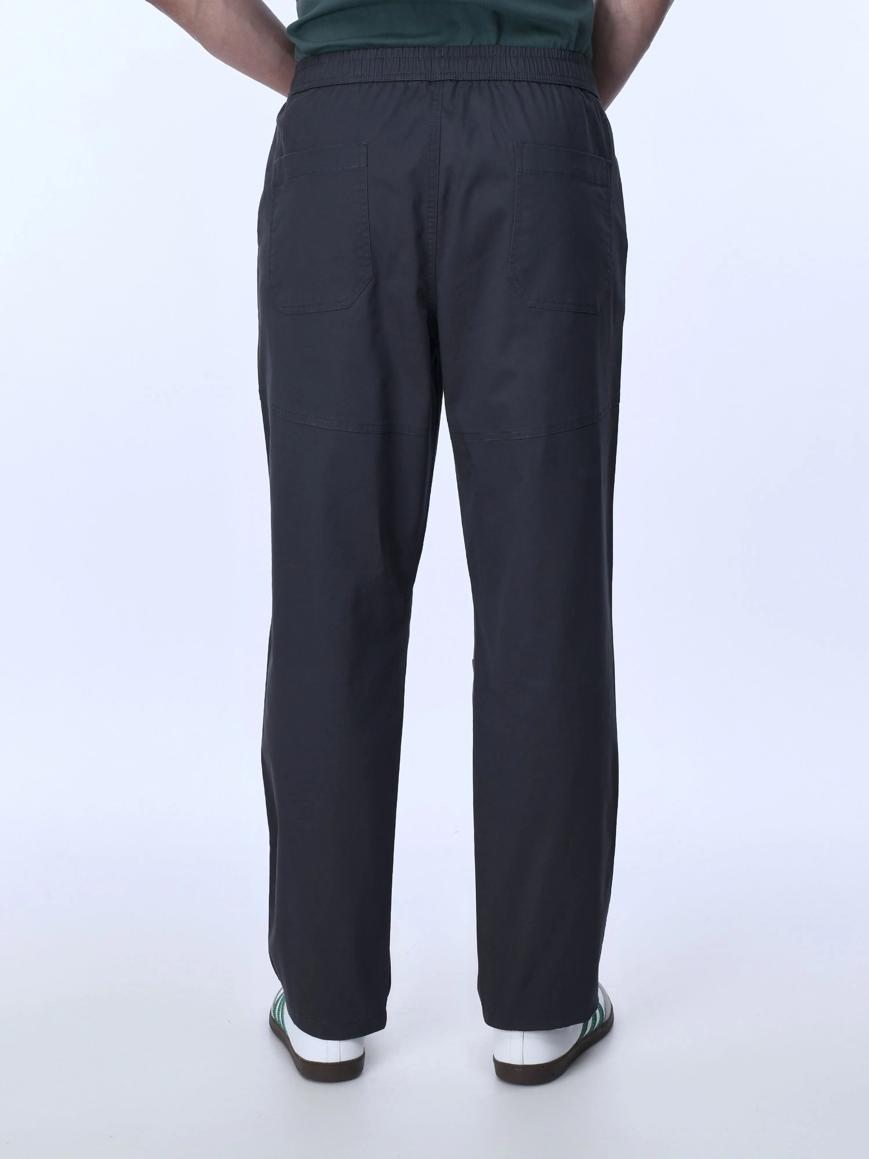 Soft Cotton Relaxed Dark Grey Flexiwaist Pants