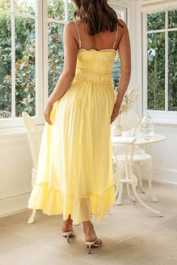 Spaghetti Strap Bow Tie Swing Maxi Dress