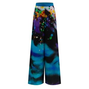 SPARKLE BY KAREN CHAN x HK Designer【GLORY HEAVEN】100% Silk Cheongsam Wide Legged Pants