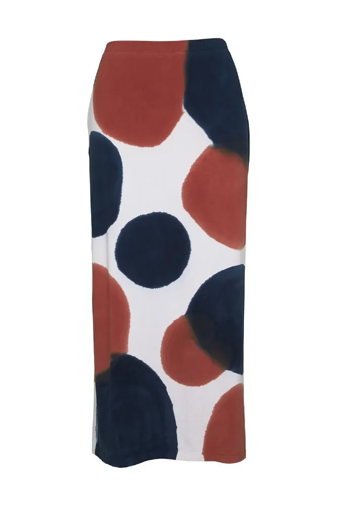 Stam Pencil Skirt Navy/Brown