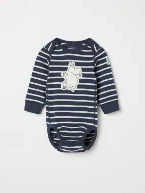 Striped Moomin Appliqué Babygrow