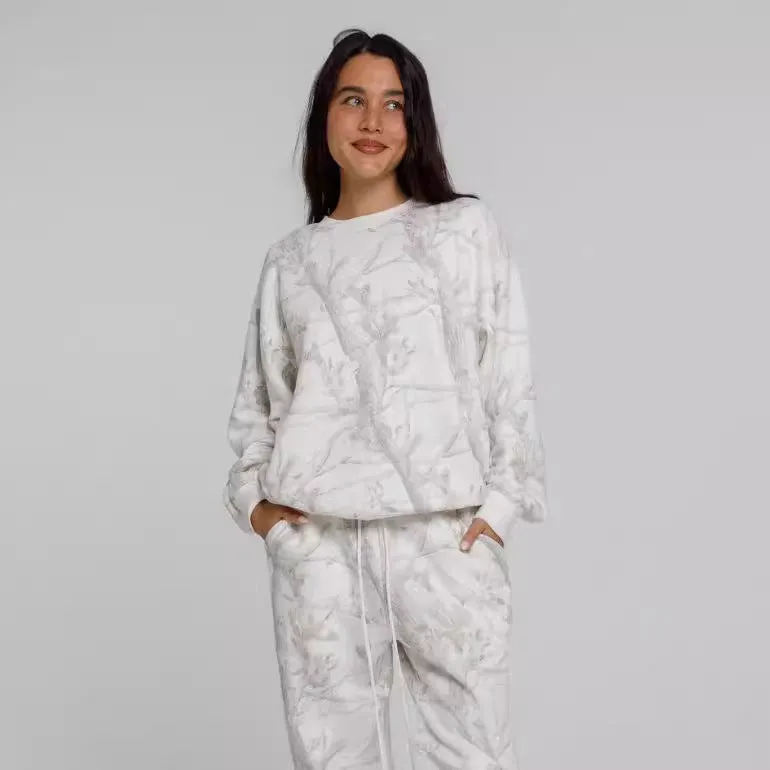 Sweat à capuche camouflage imprimé feuille d'érable surdimensionné pour femme