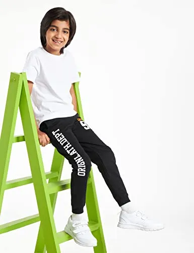 T2F Boy's Joggers Track Pant (11-12 Years, Black)