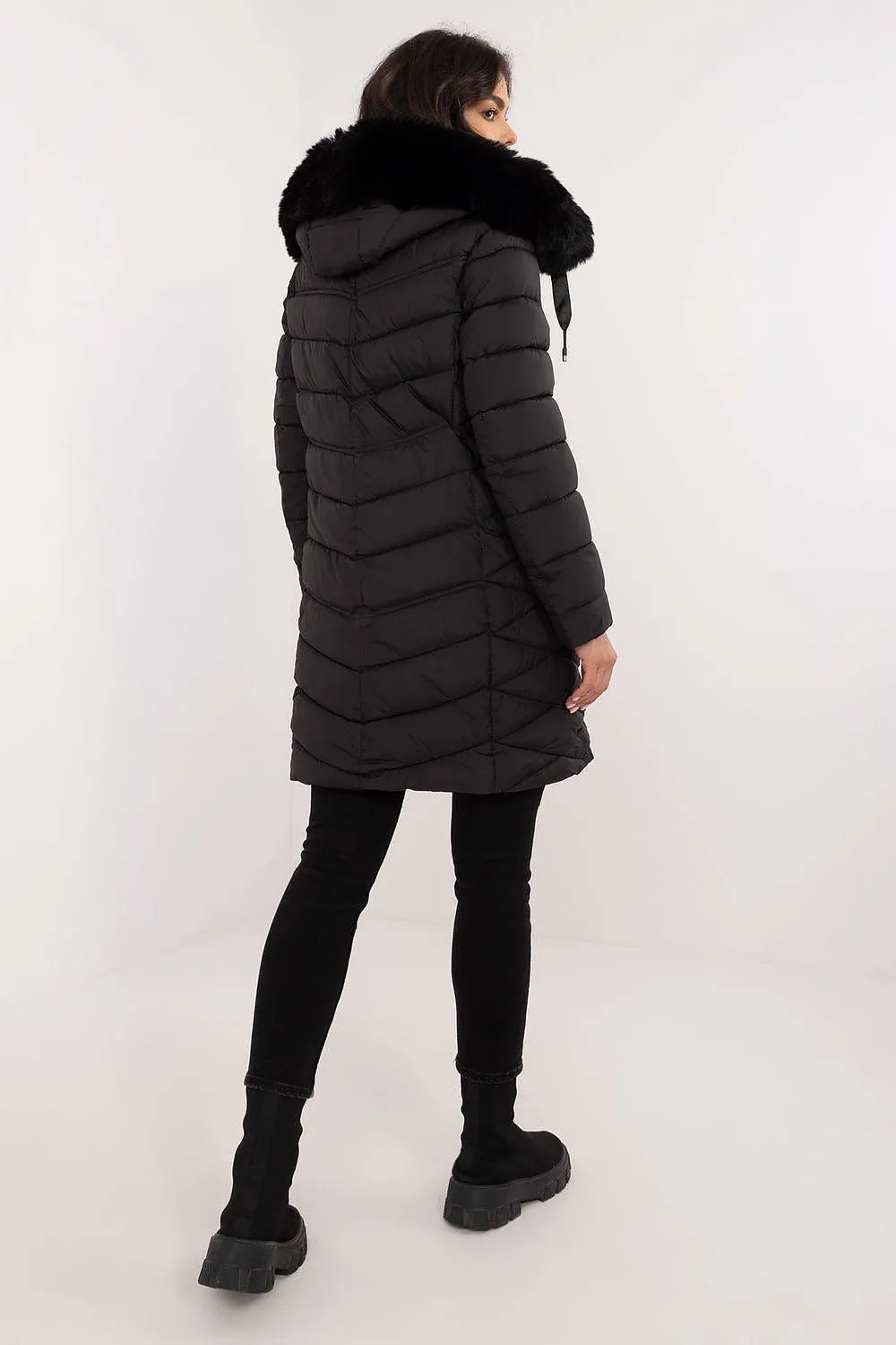 TEEK - Hooded Plush Silhouette Puff Coat