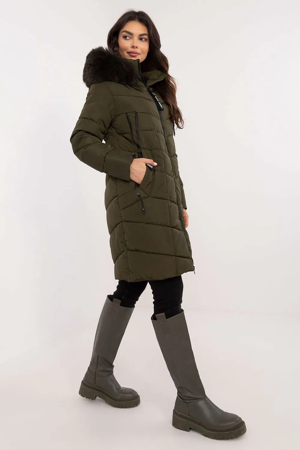 TEEK - NY Zippered Chest Expandable Side Plush Coat