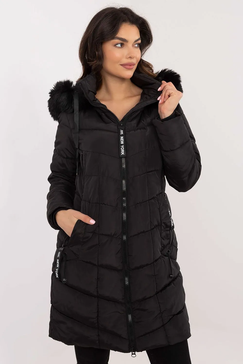 TEEK - NY Zippered Chest Expandable Side Plush Coat