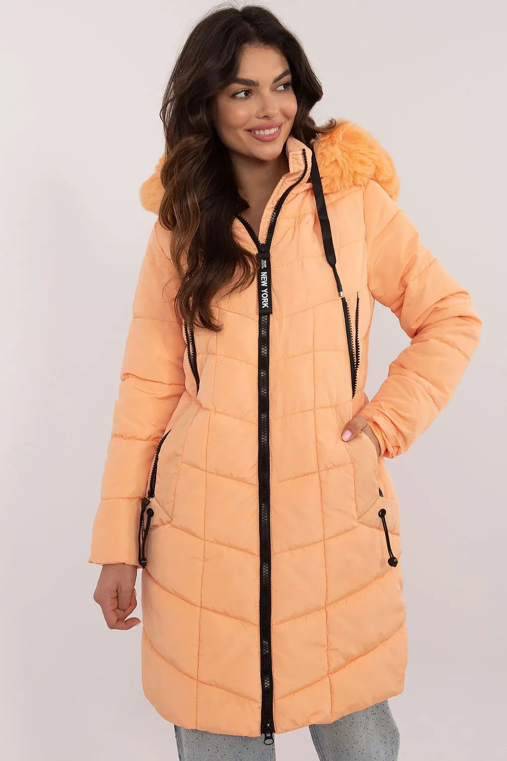 TEEK - NY Zippered Chest Expandable Side Plush Coat