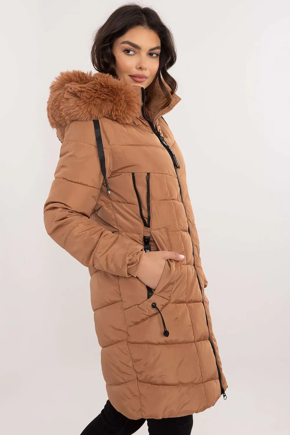 TEEK - NY Zippered Chest Expandable Side Plush Coat