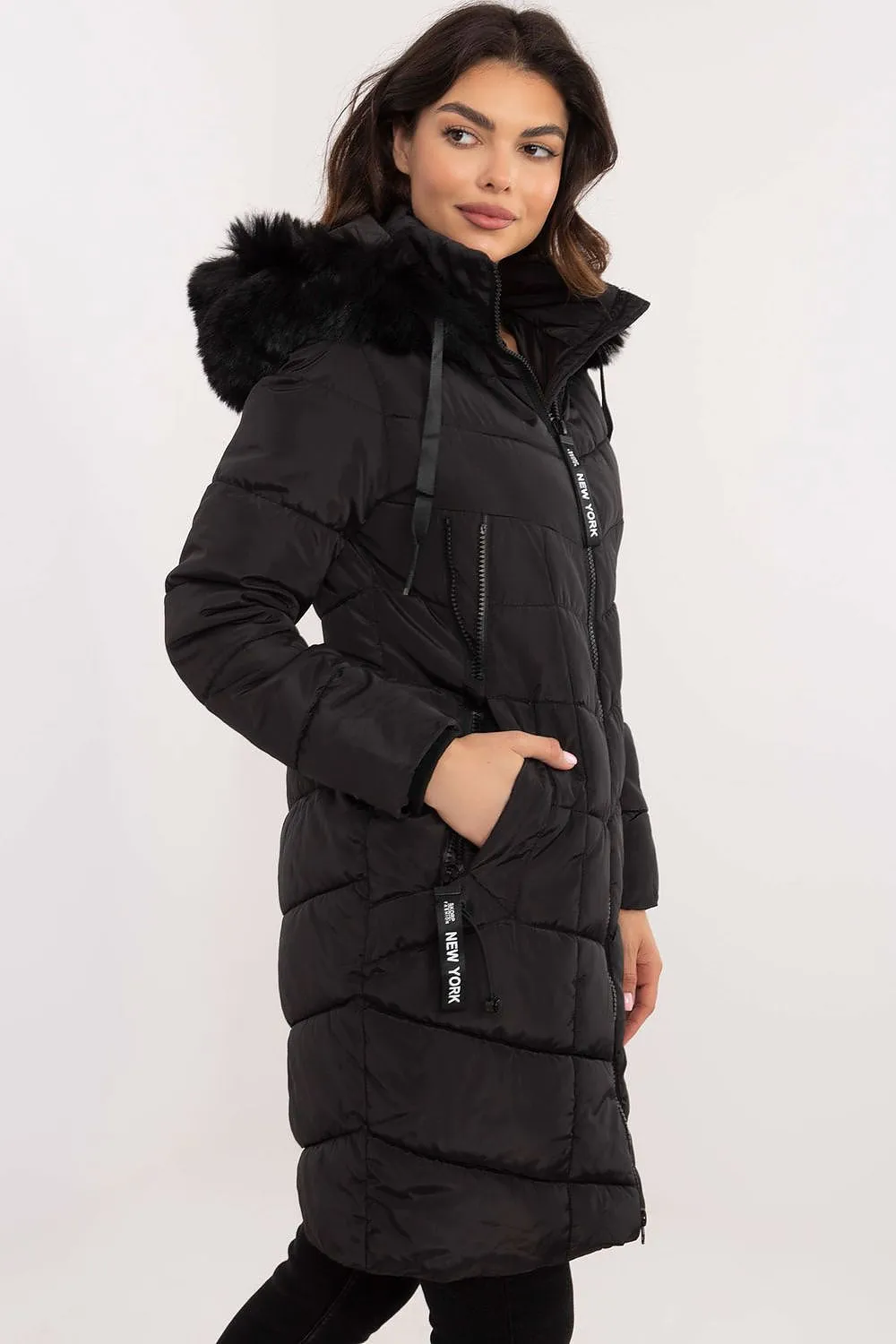 TEEK - NY Zippered Chest Expandable Side Plush Coat