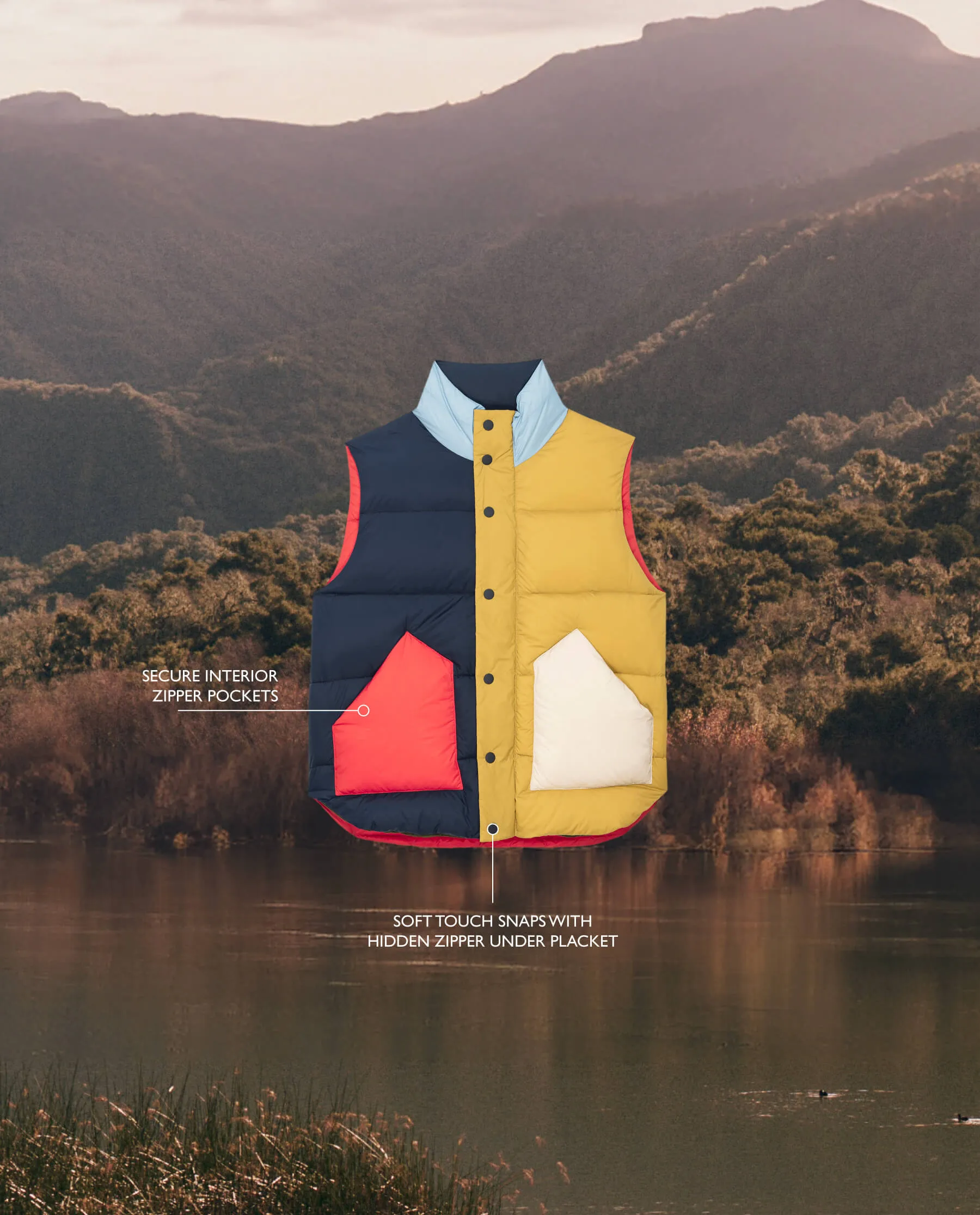 The Down Polar Vest. -- Appalachian Colorblock