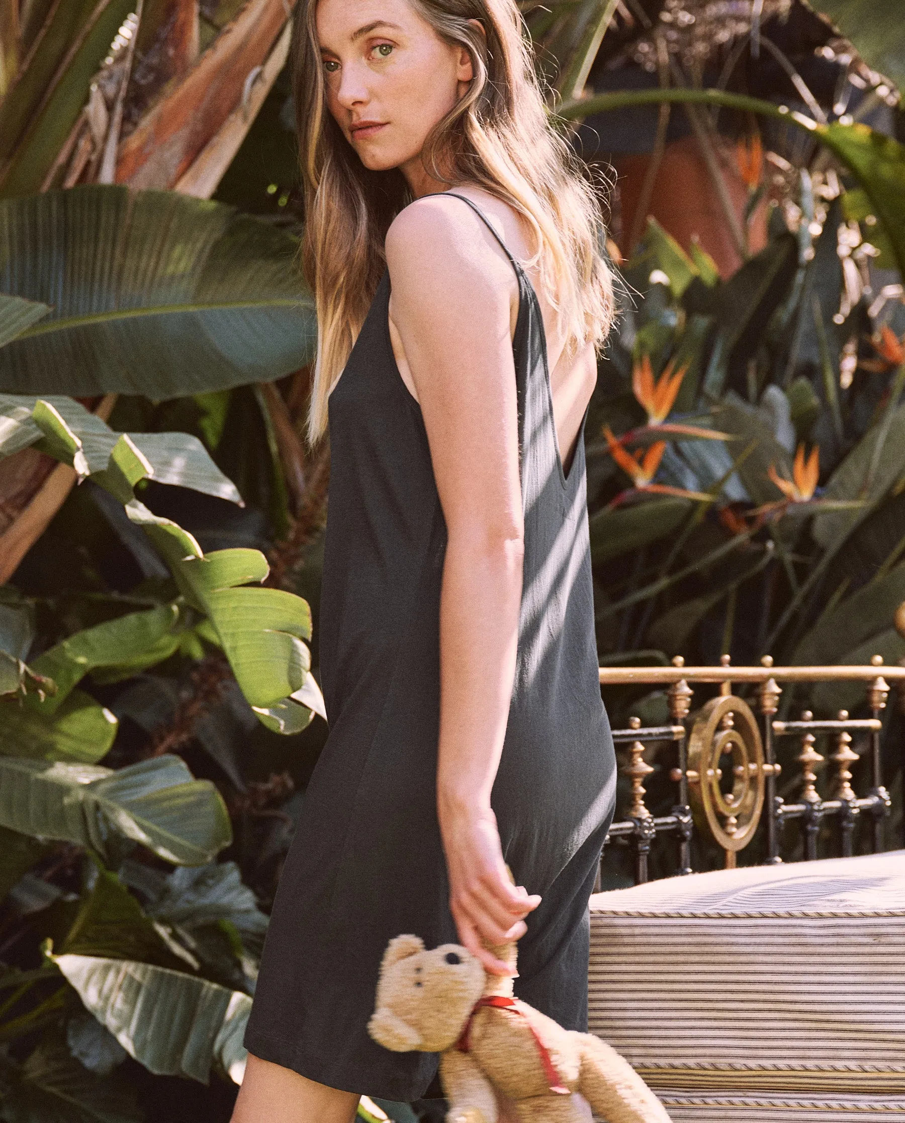 The Slip Sleeper Romper. -- Black