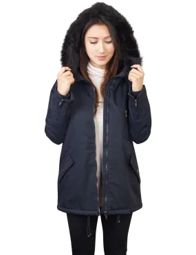 Thick Anorak Down Jacket Parka with Faux Fur Hoodie