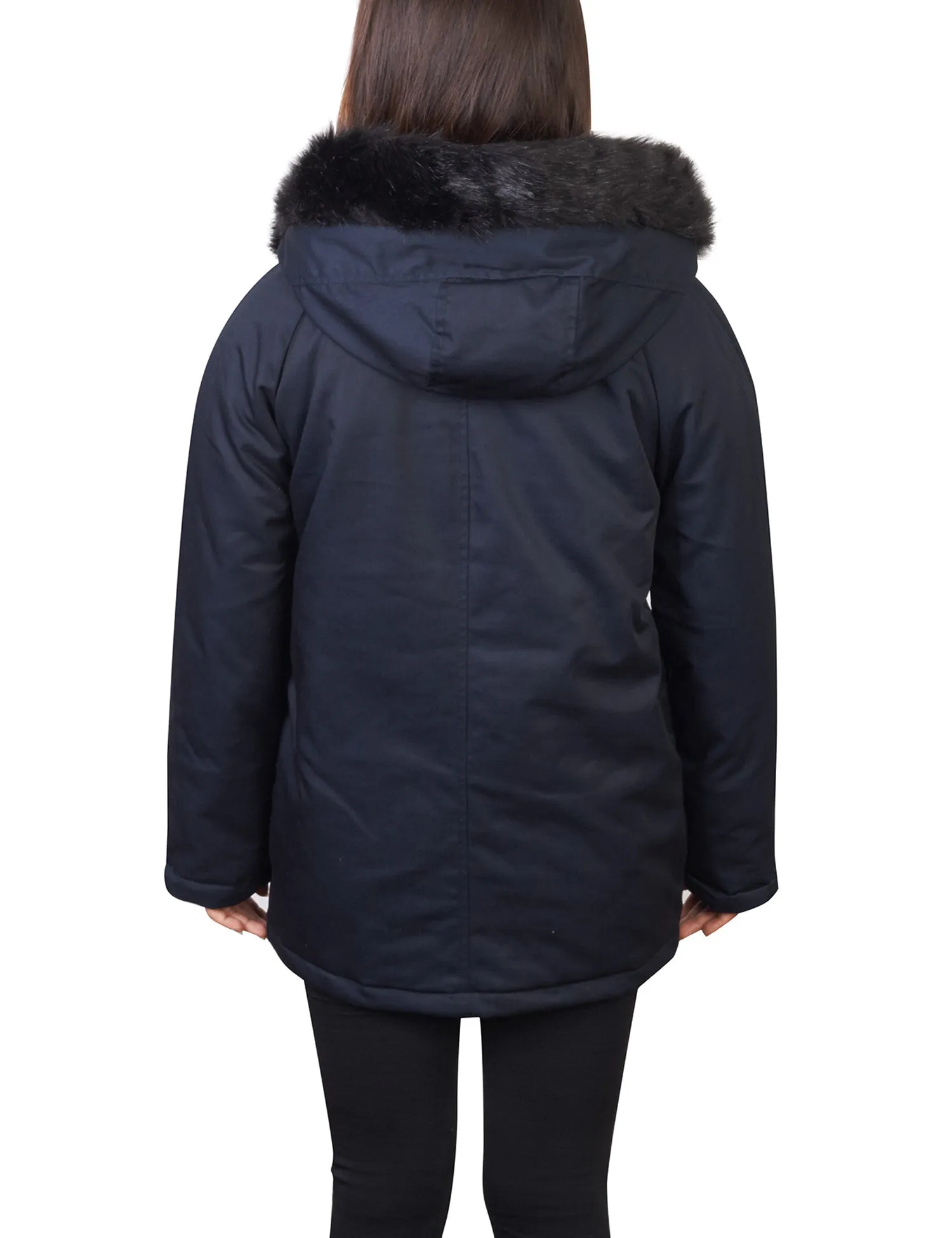 Thick Anorak Down Jacket Parka with Faux Fur Hoodie