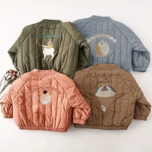 Toddler Baby Boy Girl Jackets Winter Autumn Long Sleeve Embroidery Fleece Cotton Kids Coats Outerwear Children Clothing (Copy)