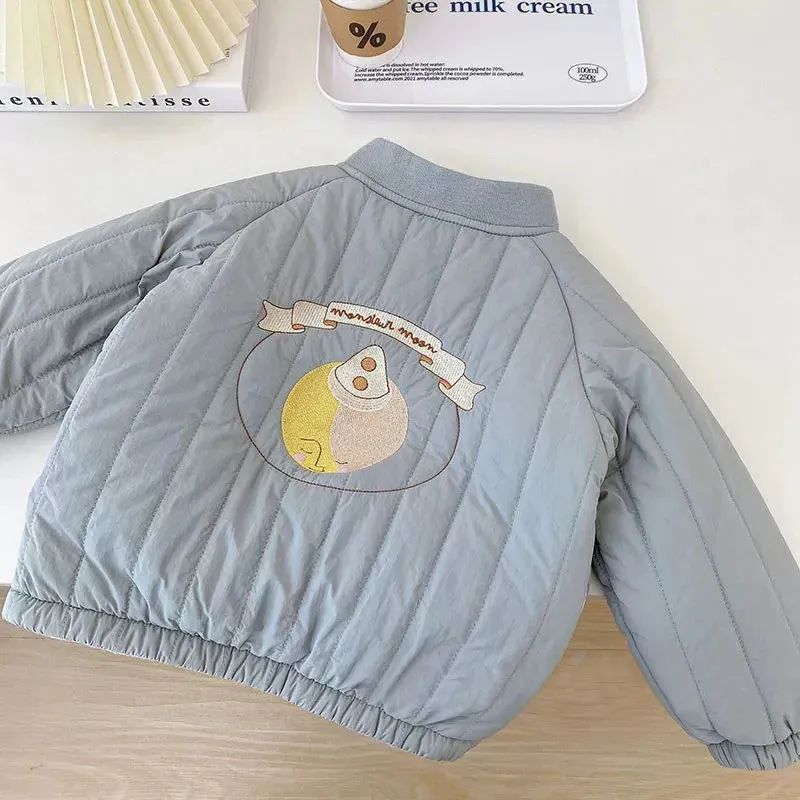 Toddler Baby Boy Girl Jackets Winter Autumn Long Sleeve Embroidery Fleece Cotton Kids Coats Outerwear Children Clothing (Copy)