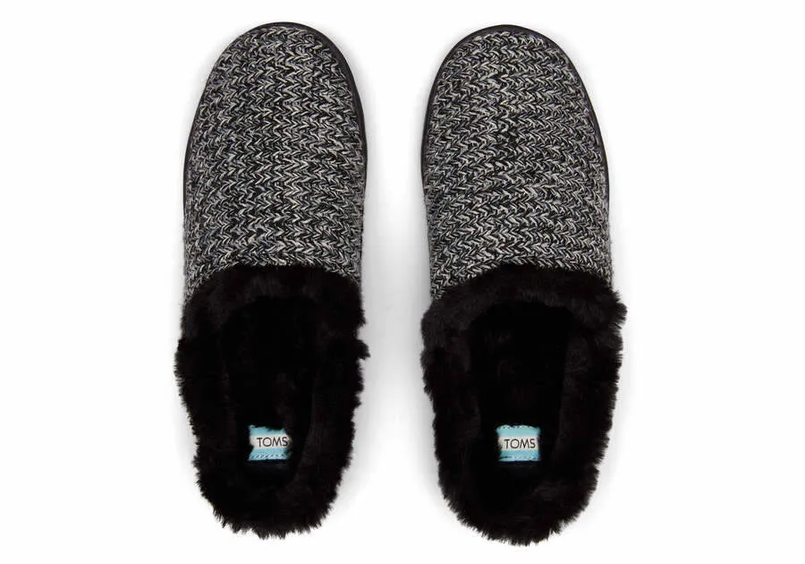 Toms Womens Sage Slippers Black Multi Cozy Sweater Knit