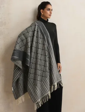 trueBrowns Charcoal Geometric Woollen Stole