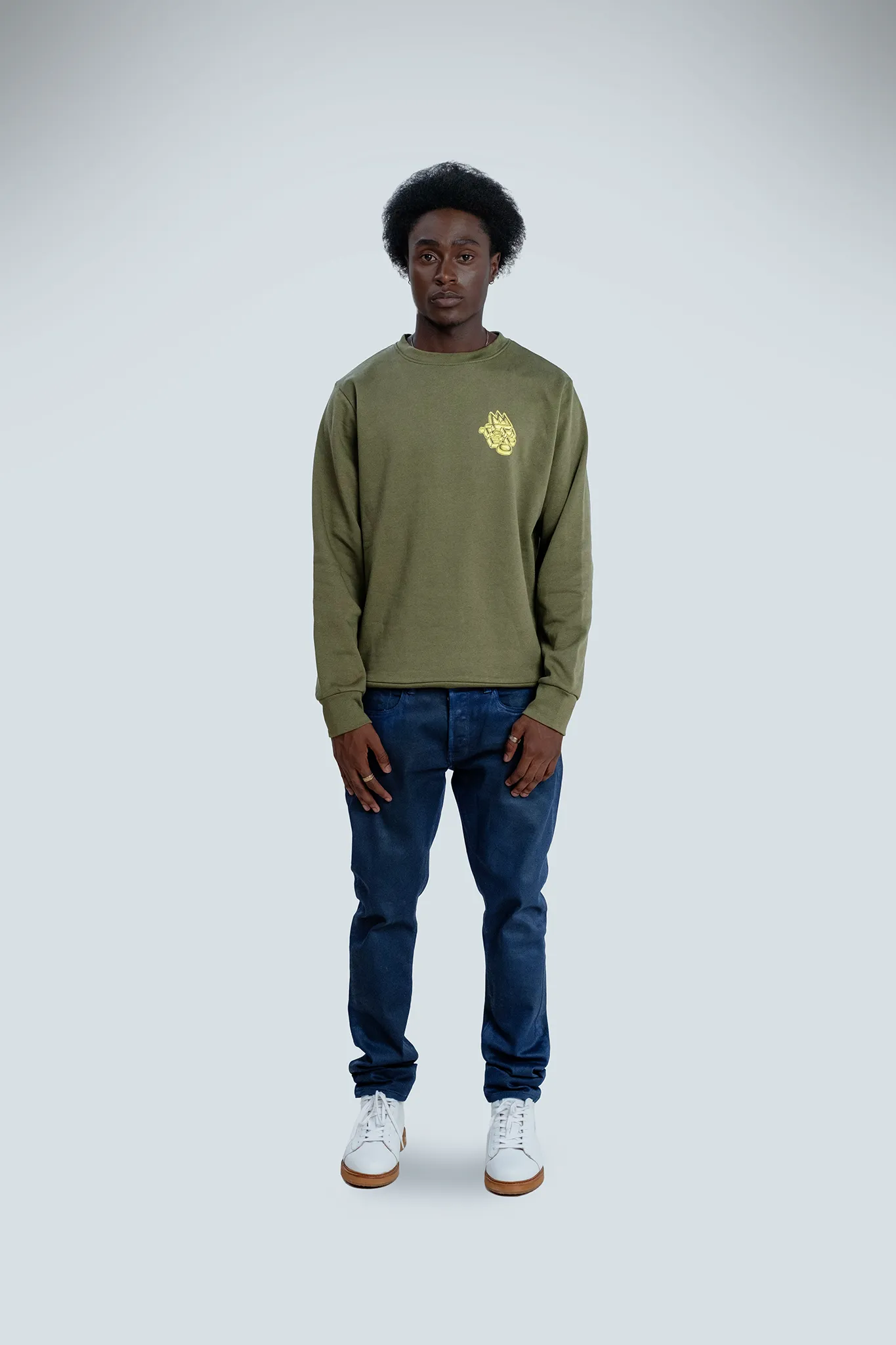 TSHEPO STACKED LIGHTWEIGHT SWEATER, OLIVE