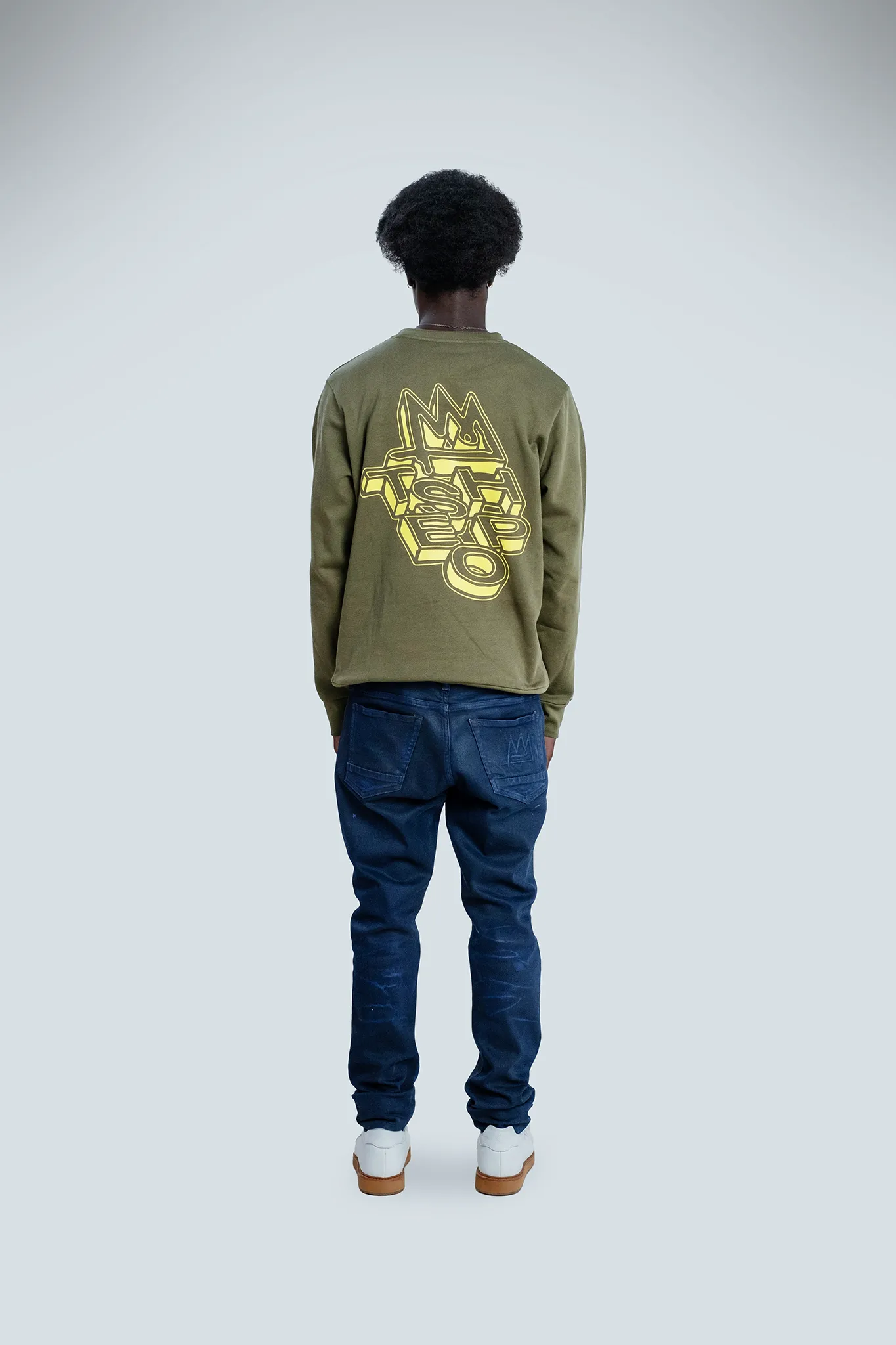 TSHEPO STACKED LIGHTWEIGHT SWEATER, OLIVE