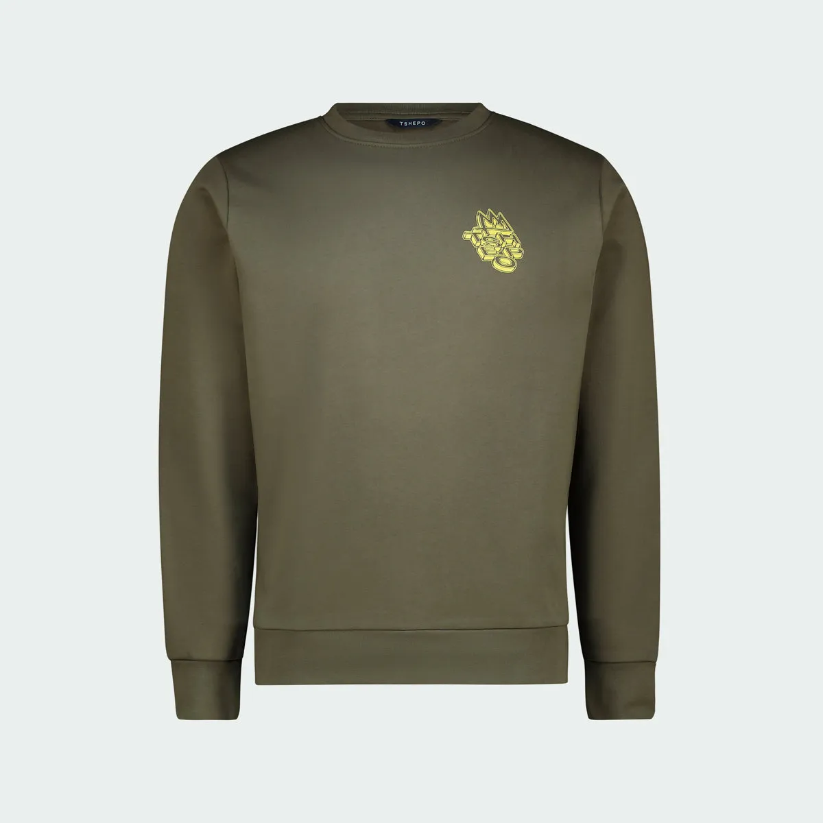 TSHEPO STACKED LIGHTWEIGHT SWEATER, OLIVE