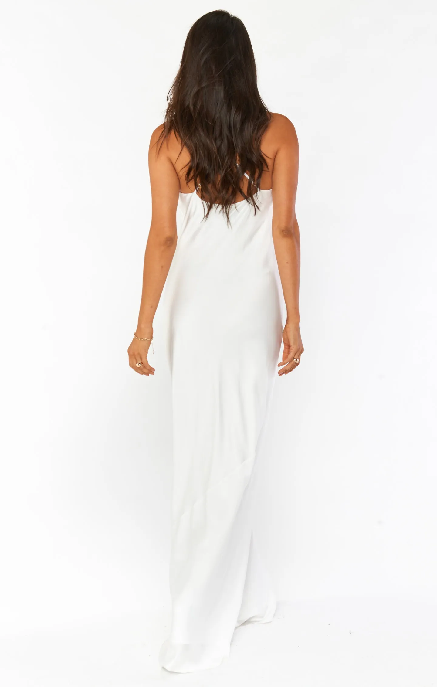 Tuscany Maxi Slip Dress ~ Ivory Luxe Satin