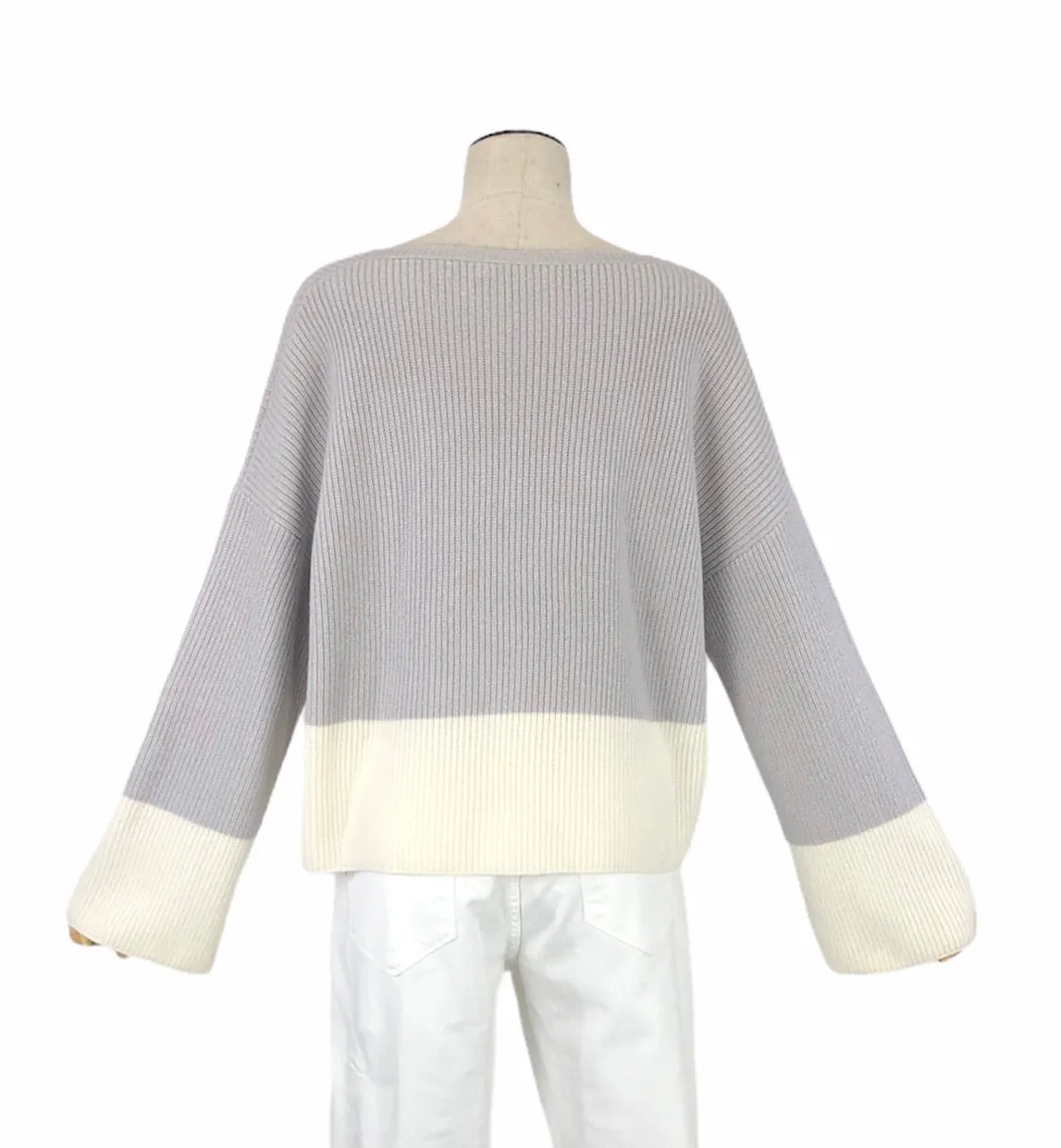 Two-Tone "Bakewell" Cashmere Sweater | Size Small