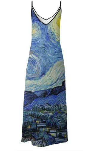 Van Gogh Starry Nights Slip Dress