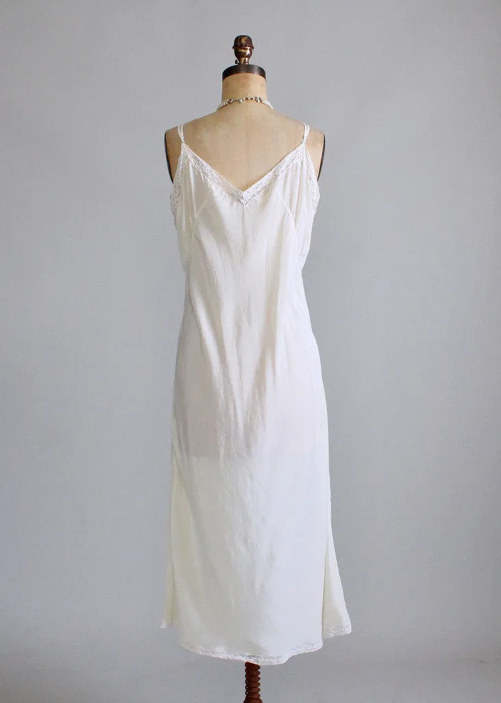 Vintage 1930s Tulane Crepe Gartiere Slip