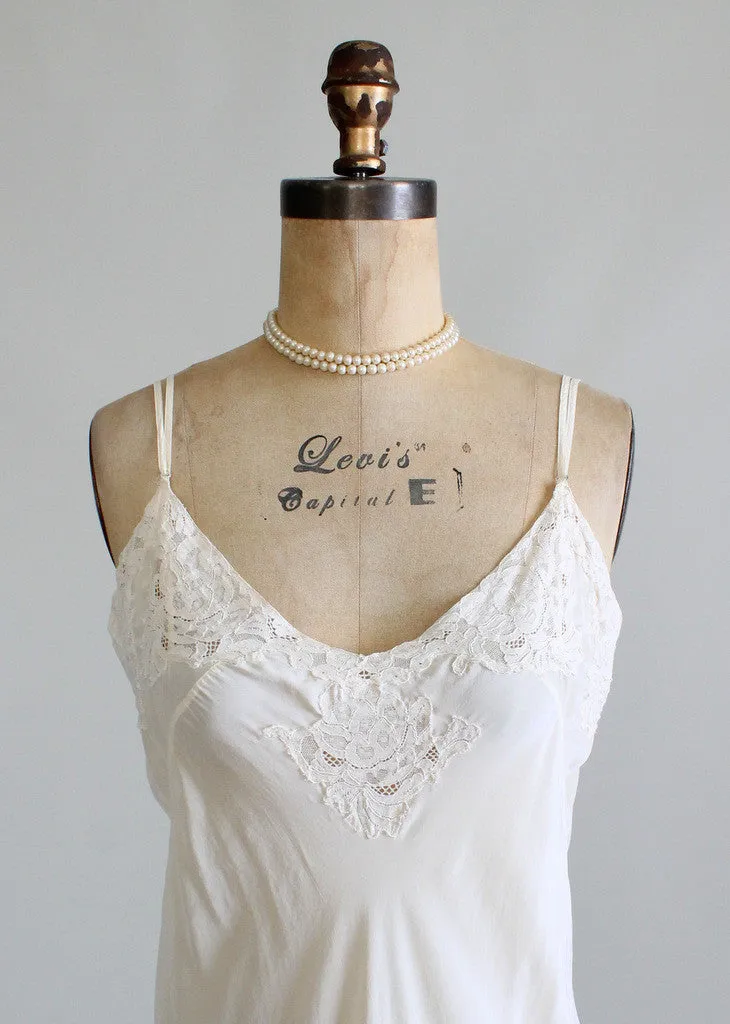 Vintage 1930s Tulane Crepe Gartiere Slip