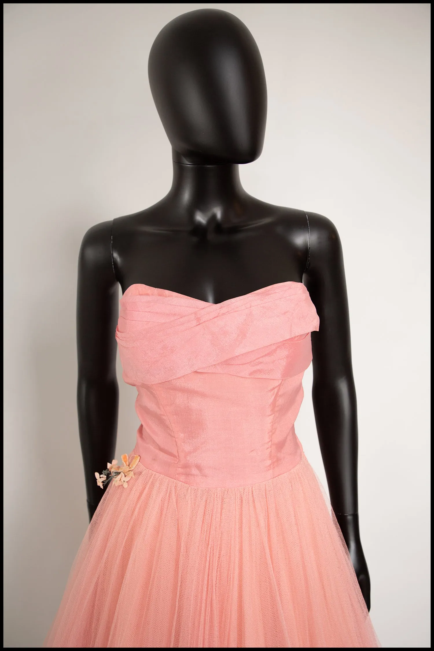 Vintage 1950s Peach Silk Tulle Ballet Dress