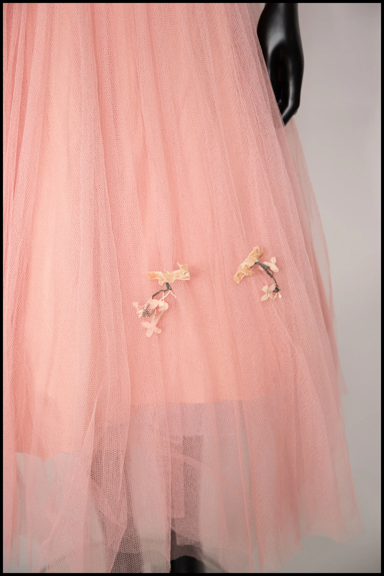 Vintage 1950s Peach Silk Tulle Ballet Dress