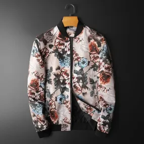 Vintage Rose Printed Bomber Jacket