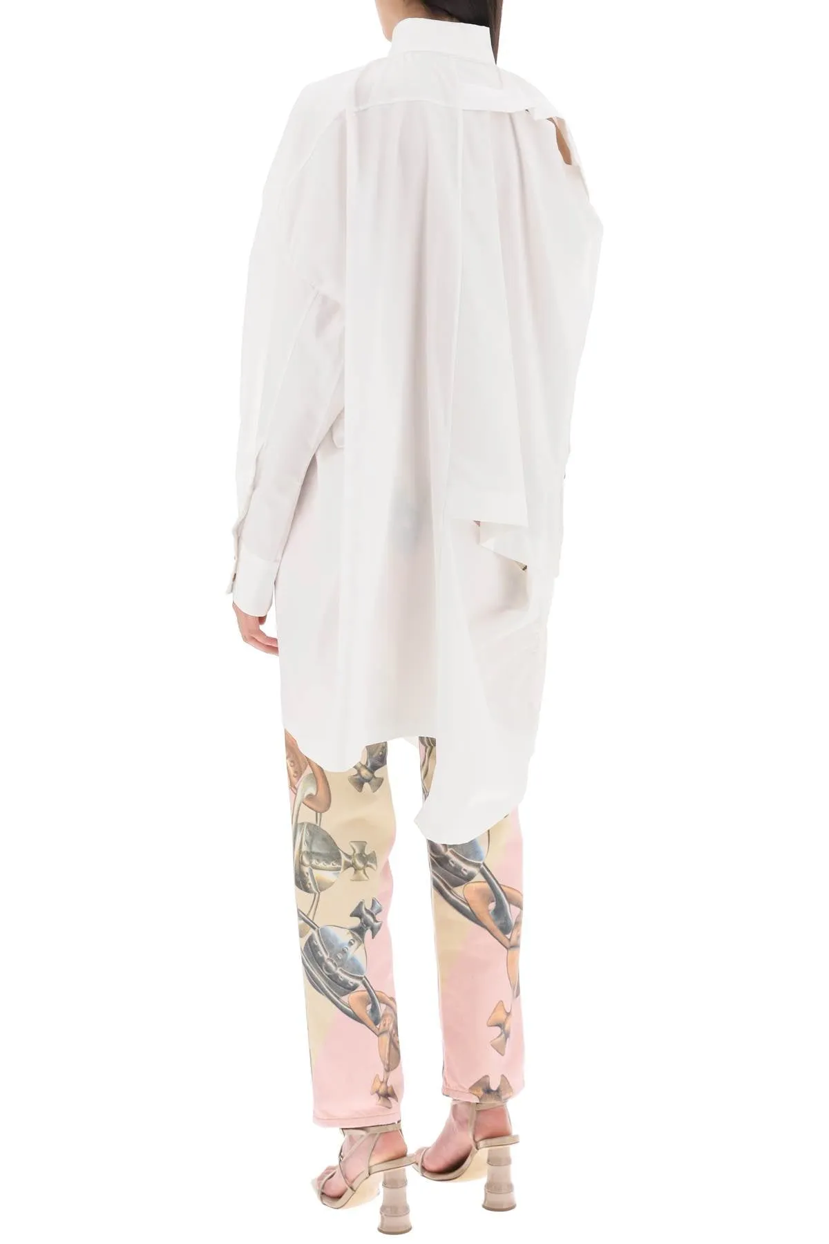 Vivienne westwood gibbon asymmetric shirt dress with cut-outs