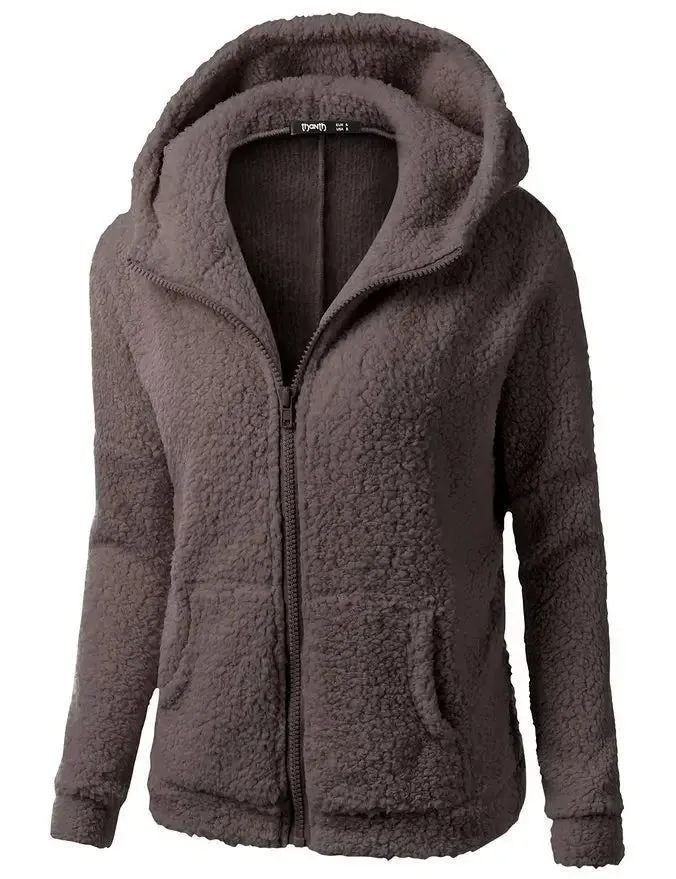 Warm Jacket for Women. Female Hoodies Sweater.