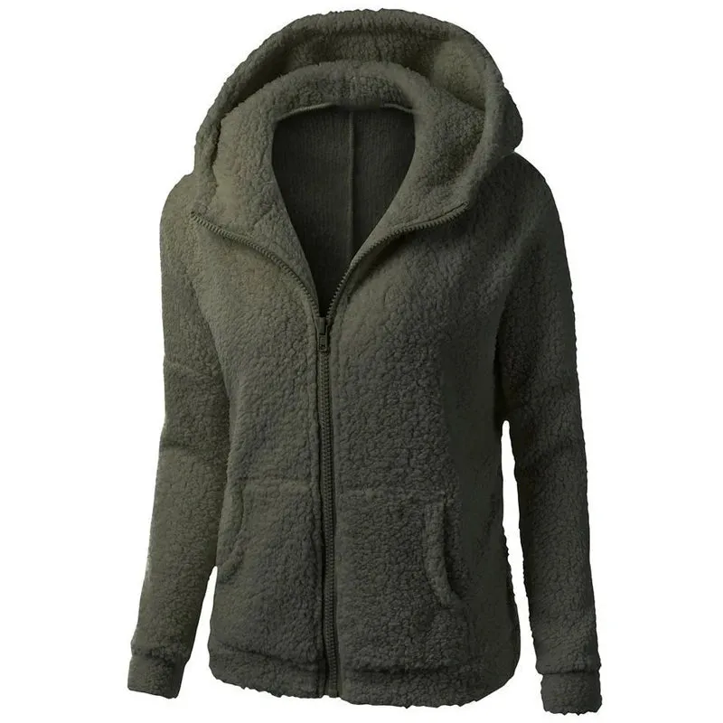 Warm Jacket for Women. Female Hoodies Sweater.