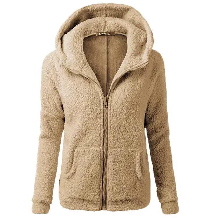 Warm Jacket for Women. Female Hoodies Sweater.