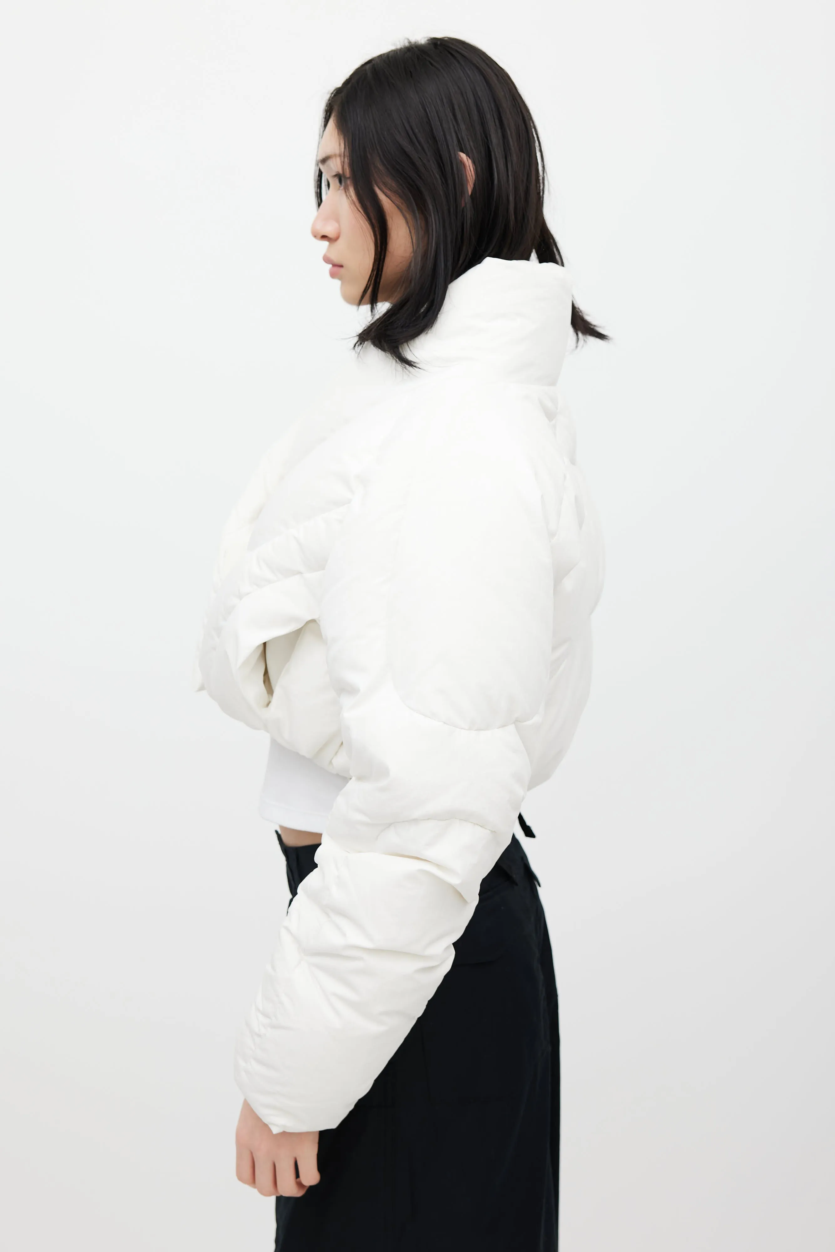 White A7L Down Cropped Jacket