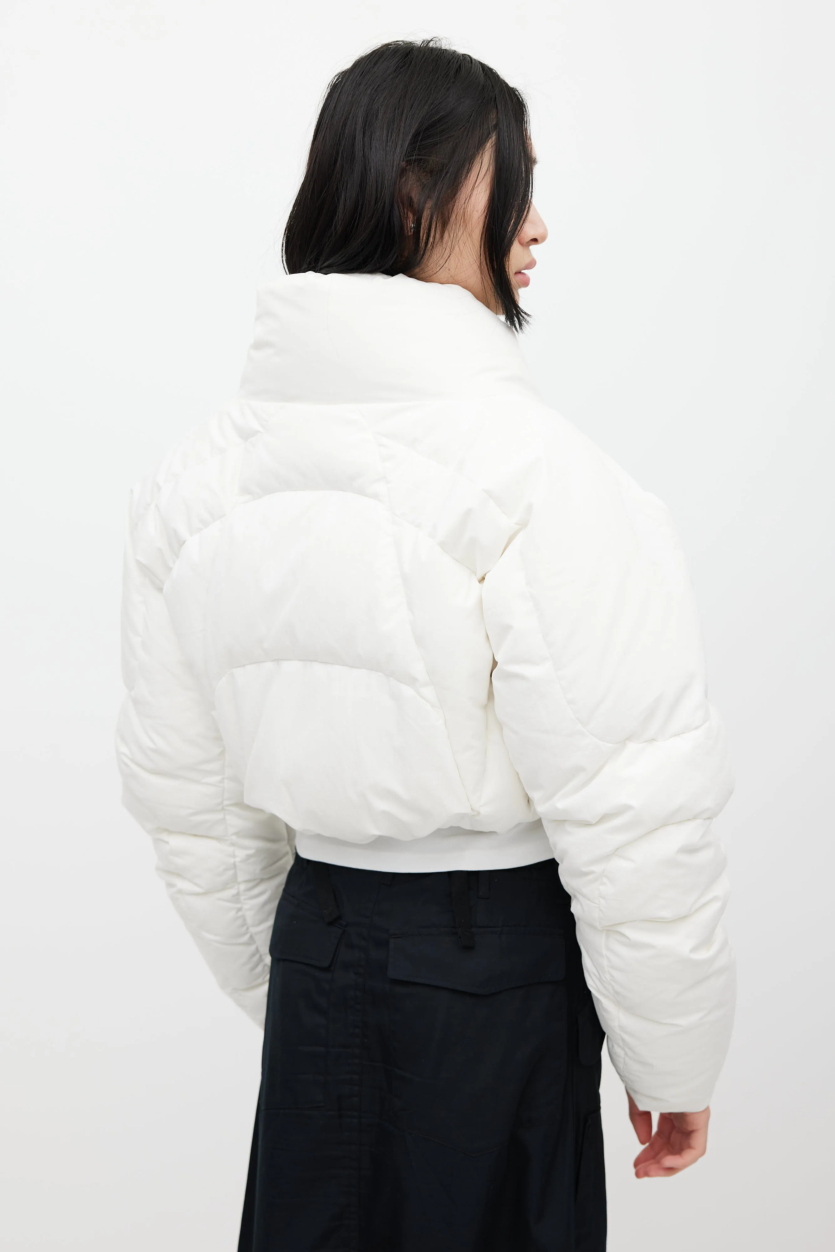 White A7L Down Cropped Jacket