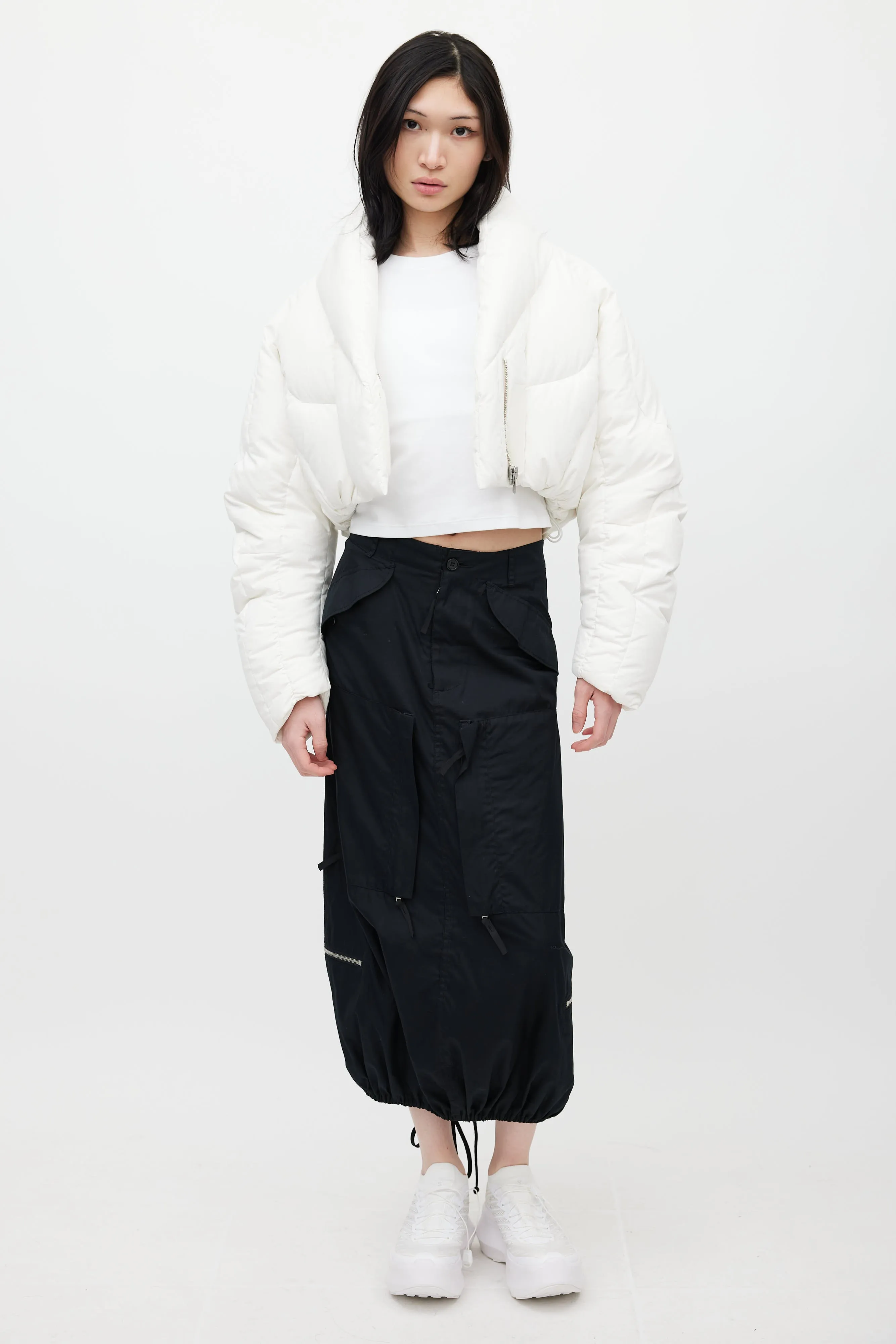 White A7L Down Cropped Jacket