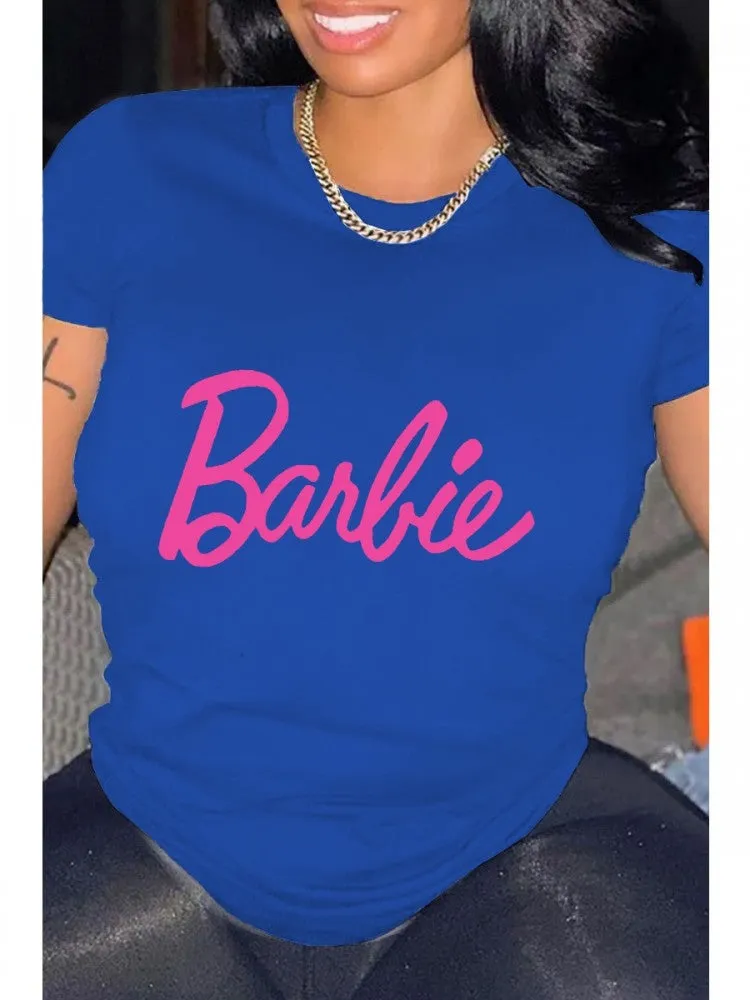 White & Pink Barbie Tee Shirt