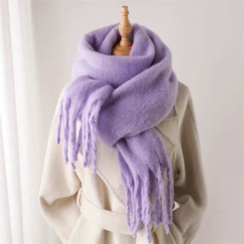 Winter Cashmere Warm Solid Pashmina Blanket Wrap Thick Soft Scarf