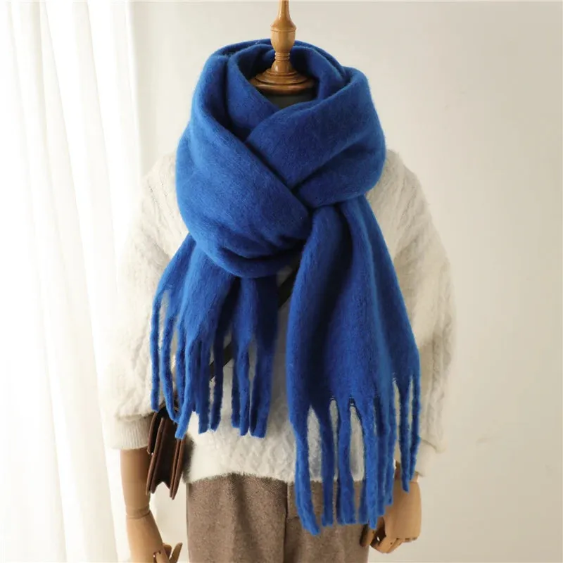 Winter Cashmere Warm Solid Pashmina Blanket Wrap Thick Soft Scarf