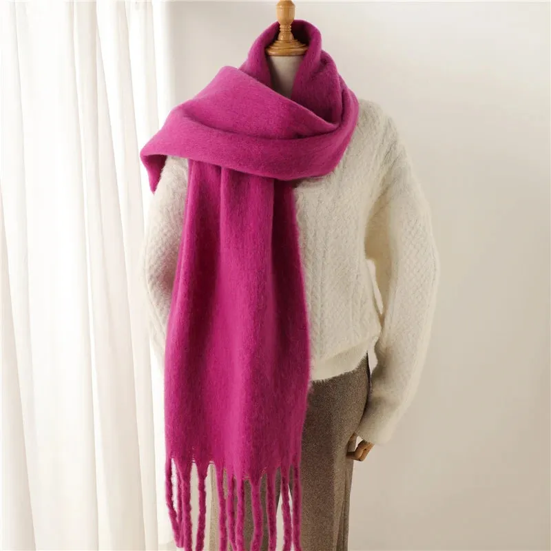 Winter Cashmere Warm Solid Pashmina Blanket Wrap Thick Soft Scarf