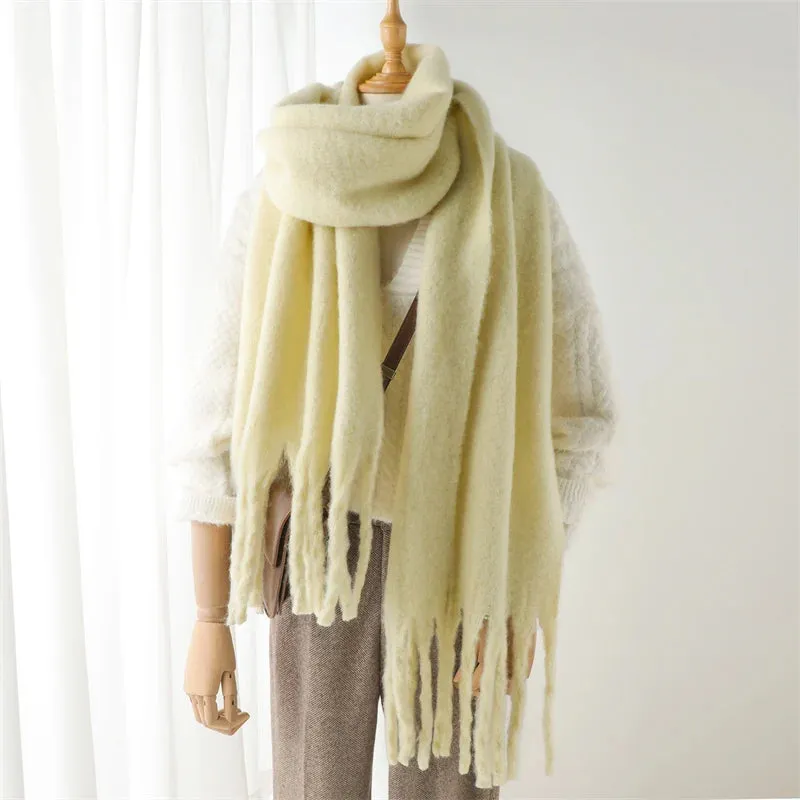 Winter Cashmere Warm Solid Pashmina Blanket Wrap Thick Soft Scarf